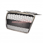Preview: Upgrade Sportgrill / Kühlergrill für Audi A3 8P 04-08 Hochglanz Schwarz / Chrom in Wabendesign
