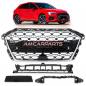 Preview: Upgrade Sportgrill / Kühlergrill für Audi A3 8Y 20+ Hochglanz Schwarz / Matt Silber in Wabendesign