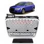 Preview: Upgrade "Plus" Sportgrill / Kühlergrill für Audi A4 B7 8E 04-07 Hochglanz Schwarz / Matt Silber in Wabendesign