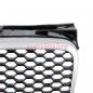 Preview: Upgrade "Plus" Sportgrill / Kühlergrill für Audi A4 B7 8E 04-07 Hochglanz Schwarz / Matt Silber in Wabendesign