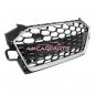 Preview: Upgrade Sportgrill / Kühlergrill für Audi A4 B9 8W Facelift 20-24 Hochglanz Schwarz / Matt Silber in Wabendesign