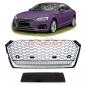 Preview: Upgrade "Plus" Sportgrill / Kühlergrill für Audi A5 F5 Vor-Facelift 16-20 Hochglanz Schwarz / Matt Silber in Wabendesign