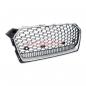 Preview: Upgrade "Plus" Sportgrill / Kühlergrill für Audi A5 F5 Vor-Facelift 16-20 Hochglanz Schwarz / Matt Silber in Wabendesign