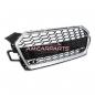Preview: Upgrade Sportgrill / Kühlergrill für Audi A5 F5 Facelift 20-24 Hochglanz Schwarz / Matt Silber in Wabendesign