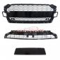 Preview: Upgrade Sportgrill / Kühlergrill für Audi A5 F5 Facelift 20-24 Hochglanz Schwarz in Wabendesign