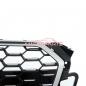 Preview: Upgrade Sportgrill / Kühlergrill für Audi A5 F5 Facelift 20-24 Hochglanz Schwarz / Matt Silber in Wabendesign