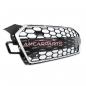 Preview: Upgrade Sportgrill / Kühlergrill für Audi A5 F5 Facelift 20-24 Hochglanz Schwarz / Matt Silber in Wabendesign