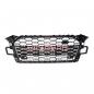 Preview: Upgrade Sportgrill / Kühlergrill für Audi A5 F5 Facelift 20-24 Hochglanz Schwarz / Matt Silber in Wabendesign