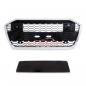 Preview: Upgrade Sportgrill / Kühlergrill für Audi A6 C8 4A 18-24 Hochglanz Schwarz / Matt Silber in Wabendesign
