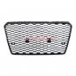 Preview: Upgrade Sportgrill / Kühlergrill für Audi A7 4G 10-14 Hochglanz Schwarz in Wabendesign