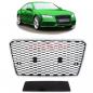 Preview: Upgrade Sportgrill / Kühlergrill für Audi A7 4G 10-14 Hochglanz Schwarz / Chrom in Wabendesign