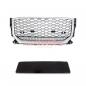 Preview: Upgrade "Plus" Sportgrill / Kühlergrill für Audi Q2 GA Vor-Facelift 16-20 Hochglanz Schwarz / Matt Silber in Wabendesign