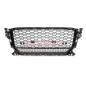 Preview: Upgrade "Plus" Sportgrill / Kühlergrill für Audi Q2 GA Vor-Facelift 16-20 Hochglanz Schwarz / Matt Silber in Wabendesign