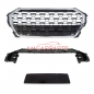 Preview: Upgrade Sportgrill / Kühlergrill für Audi Q3 F3 19+ Hochglanz Schwarz / Chrom in Wabendesign