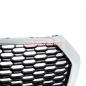 Preview: Upgrade "Plus" Sportgrill / Kühlergrill für Audi Q5 FY 17-20 Hochglanz Schwarz / Matt Silber in Wabendesign