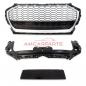 Preview: Upgrade Sportgrill / Kühlergrill für Audi Q5 FY Facelift 20+ Hochglanz Schwarz / Matt Silber in Wabendesign