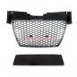 Preview: Upgrade Sportgrill / Kühlergrill für Audi TT 8J 06-14 Hochglanz Schwarz / Chrom in Wabendesign