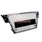 Preview: Upgrade Sportgrill / Kühlergrill für Audi A4 B8 8K 07-11 Hochglanz Schwarz / Chrom in Wabendesign