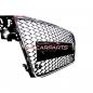 Preview: Upgrade Sportgrill / Kühlergrill für Audi A4 B8 8K 07-11 Hochglanz Schwarz / Chrom in Wabendesign