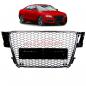Preview: Upgrade Sportgrill / Kühlergrill für Audi A5 8T 07-11 Hochglanz Schwarz / Chrom in Wabendesign