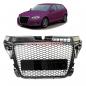Preview: Upgrade Sportgrill / Kühlergrill für Audi A3 8P Facelift 08-13 Hochglanz Schwarz in Wabendesign