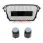 Preview: Upgrade Sportgrill / Kühlergrill für Audi A4 B8 8K Facelift 12-15 Hochglanz Schwarz in Wabendesign