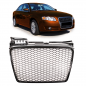 Preview: Upgrade Sportgrill / Kühlergrill für Audi A4 B7 8E 04-08 Hochglanz Schwarz / Matt Schwarz in Wabendesign