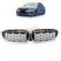 Preview: Upgrade "Teardrop" Design Kühlergrill / Sportgrill passend für BMW 3er G20 / G21 Vor-Facelift 19-22 Hochglanz schwarz / Matt silber