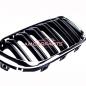 Preview: Upgrade Design Kühlergrill / Sportgrill passend für BMW 1er F20 / F21 Facelift 15-19 Hochglanz schwarz / chrom