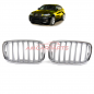 Preview: Upgrade Design Kühlergrill / Sportgrill passend für BMW X5 E70 / X6 E71, E72 08-14 Matt silber / chrom