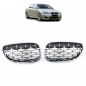 Preview: Upgrade "Teardrop" Design Sportgrill Frontnieren für BMW 5er E60 / E61 03-10 Matt schwarz / Silber