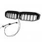 Preview: LED-Doppellamellen-Kühlergrill in Schwarz glänzend passend für BMW 3er G20 LCI 2023 +