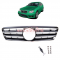 Preview: Upgrade Design Kühlergrill / Sportgrill passend für Mercedes Benz C-Klasse W203 / S203 00-07 Hochglanz schwarz / chrom