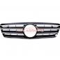 Preview: Upgrade Design Kühlergrill / Sportgrill passend für Mercedes Benz C-Klasse W203 / S203 00-07 Hochglanz schwarz / chrom