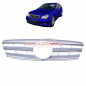 Preview: Upgrade Design Kühlergrill / Sportgrill passend für Mercedes Benz C-Klasse W203 / S203 00-07 Matt silber / chrom