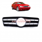 Preview: Upgrade Design Kühlergrill / Sportgrill für Mercedes Benz CLK W208 / C208 97-02 Hochglanz schwarz / chrom
