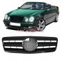 Preview: Upgrade Design Kühlergrill / Sportgrill für Mercedes Benz CLK W208 / C208 97-02 Hochglanz schwarz