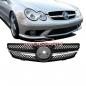 Preview: Upgrade Design Kühlergrill / Sportgrill für Mercedes Benz CLK W209 / C209 02-09 Hochglanz schwarz / chrom