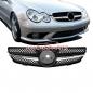 Preview: Upgrade Design Kühlergrill / Sportgrill für Mercedes Benz CLK W209 / C209 02-09 Hochglanz schwarz / chrom