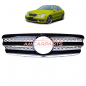 Preview: Upgrade Design Kühlergrill / Sportgrill für Mercedes Benz E-Klasse W211 / S211 Vor-Facelift 02-06 Hochglanz schwarz / chrom