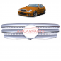 Preview: Upgrade Design Kühlergrill / Sportgrill für Mercedes Benz E-Klasse W211 / S211 Vor-Facelift 02-06 Matt silber / chrom