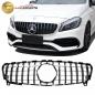 Preview: Upgrade Design Kühlergrill / Sportgrill passend für Mercedes Benz A-Klasse W176 Facelift 15-18 Hochglanz schwarz / chrom