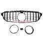 Preview: Upgrade Design Kühlergrill / Sportgrill passend für Mercedes Benz C-Klasse W205 / S205 / A205 / C205 14-21 Hochglanz schwarz / chrom