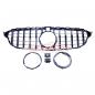 Preview: Upgrade Design Kühlergrill / Sportgrill passend für Mercedes Benz C-Klasse W205 / S205 / A205 / C205 14-21 Hochglanz schwarz