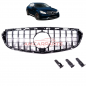 Preview: Upgrade Design Kühlergrill / Sportgrill für Mercedes Benz E-Klasse W212 / S212 Facelift 13-16 Hochglanz schwarz / chrom