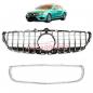 Preview: Upgrade Design Kühlergrill / Sportgrill passend für Mercedes Benz CLS (C218) Facelift 14-18 Hochglanz schwarz / chrom