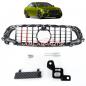 Preview: Upgrade Design Kühlergrill / Sportgrill passend für Mercedes Benz E-Klasse W213 / S213 / A238 / C238 Facelift 20-23 Carbon-Optik / Hochglanz schwarz + rote Akzentstreifen