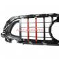 Preview: Upgrade Design Kühlergrill / Sportgrill für Mercedes Benz E-Klasse W213 / S213 / A238 / C238 Facelift 20-23 Carbon-Optik / Hochglanz schwarz + rote Akzentstreifen