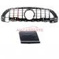 Preview: Upgrade Design Kühlergrill / Sportgrill passend für Mercedes Benz C-Klasse W206 / S206 21+ Carbon-Optik / Hochglanz schwarz + rote Akzentstreifen