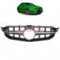 Preview: Upgrade Design Kühlergrill / Sportgrill passend für Mercedes Benz C-Klasse W205 / S205 / A205 / C205 Vor-Facelift 14-18 Matt schwarz / Matt silber